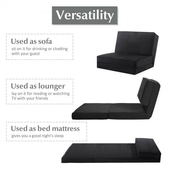 Convertible Lounger Folding Sofa Sleeper Bed - 83" x 28.3" x 4.5"(L x W x H)