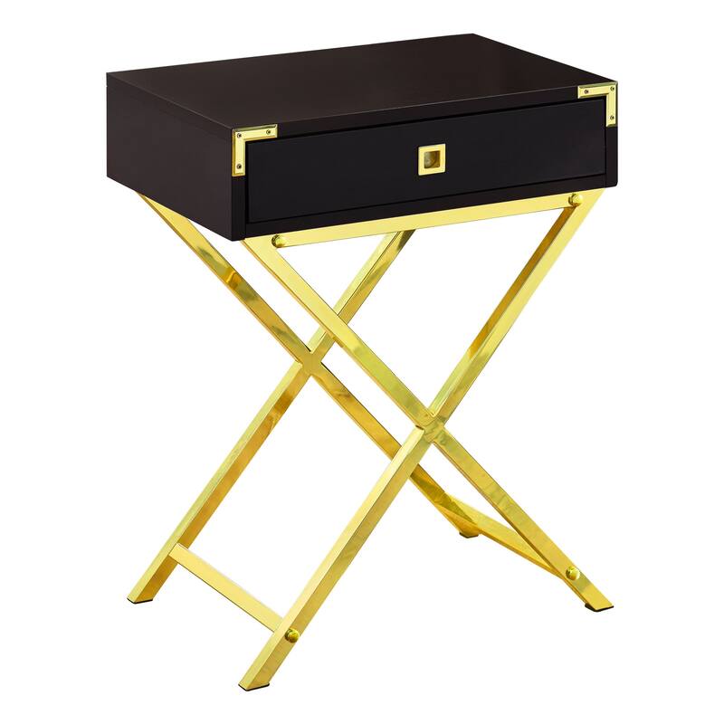24” Modern Nightstand with Drawer and Cross Base Wood End Table for Bedroom or Living Room - 18.25”L x 12”W x 24”H