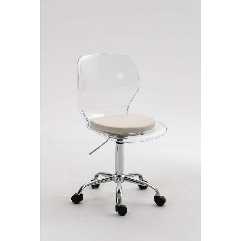 HOMEFUN Acrylic Swivel adjustable height Armless Home office Chair