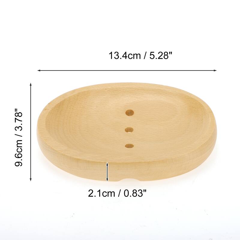 Portable Oval Soap Dish for Bathroom for Kitchen 5.28"x3.78"x0.83" Brown 1 Pc