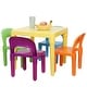 preview thumbnail 2 of 5, Kids Activity Table and Chair Plastic 4 Set Yellow Table Primary Chairs