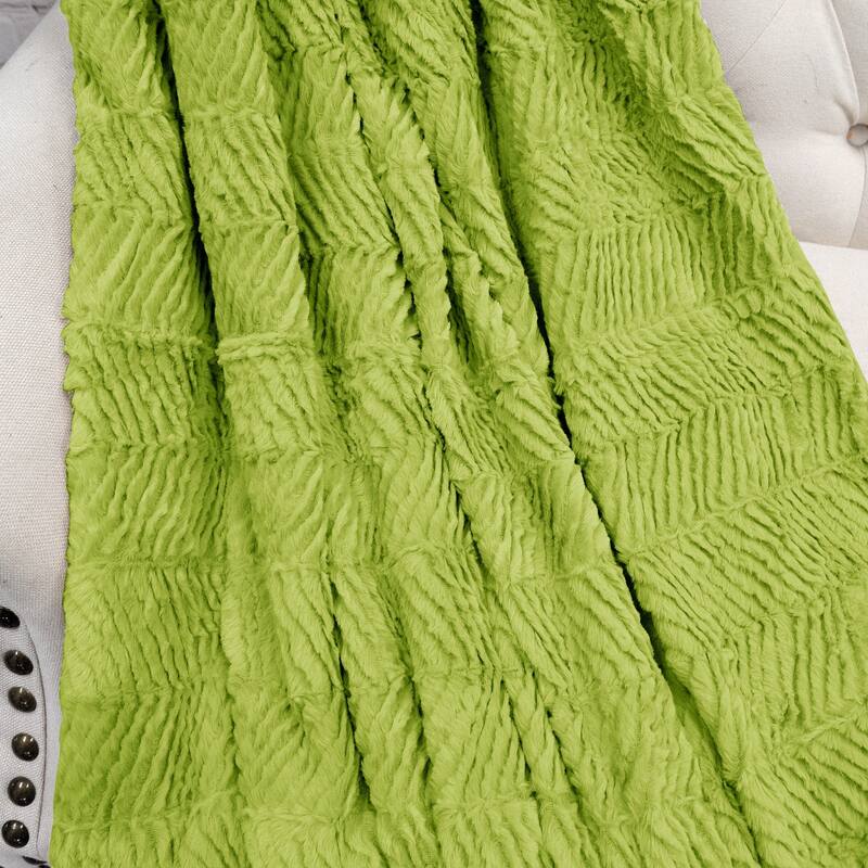 Herringbone FauxFur Throw, 50" x 60"