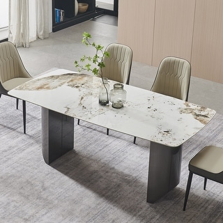 LUXMOD Luxurious Italian Marble Dining Table Sintered Stone Top - Bed Bath & Beyond - 36076335