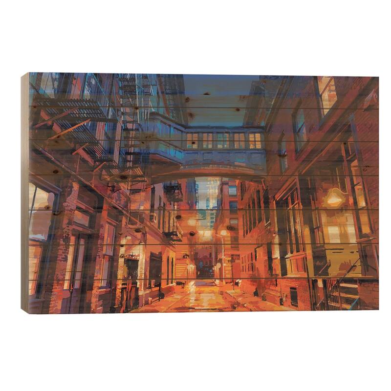 Tribeca Print On Wood by Marco Barberio - Multi-Color - 26x40x1.5