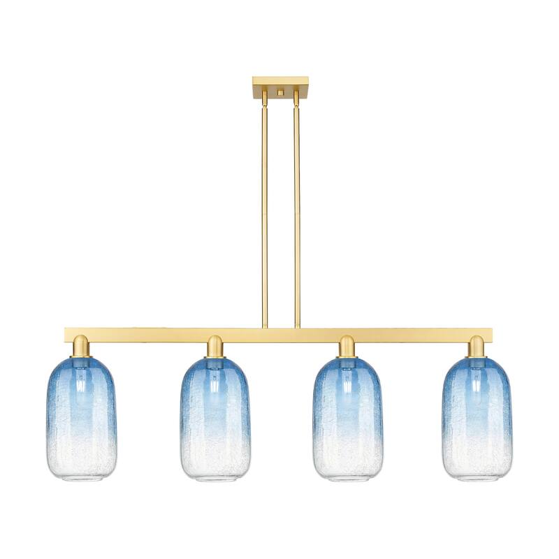 Innovations Lighting 716-4I-16-48 Brookhaven Cloche Linear Brookhaven - Satin Gold / Sapphire Blue