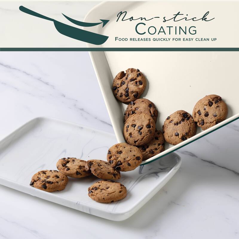 Country Kitchen Nonstick Stackable Bakeware Set - Durable, Easy Release Baking Set, Cream, 13 Pcs