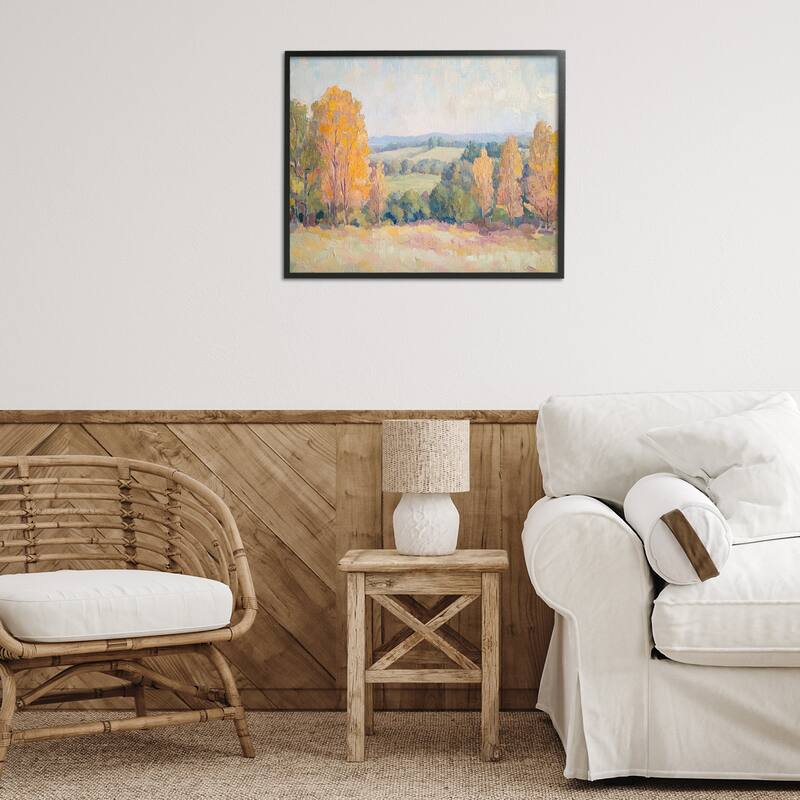 Stupell Countryside in Autumn Framed Giclee Art Design By Petal Prints Design