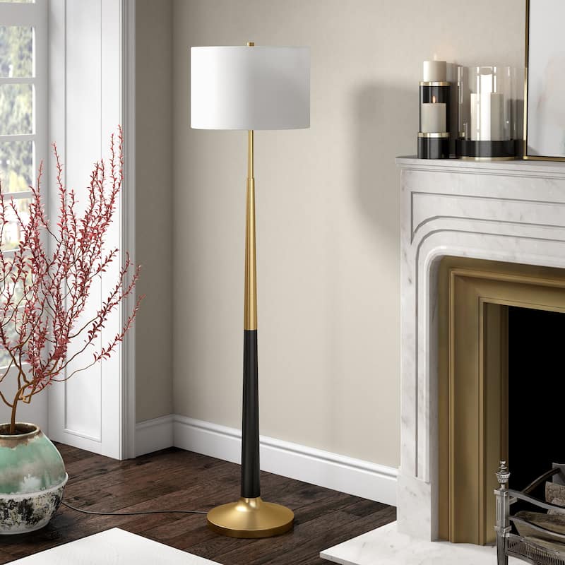 Lyon Two-Tone Floor Lamp with Fabric Shade