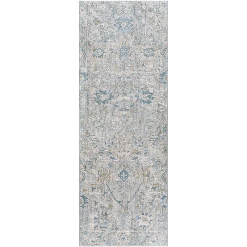 Brain Transitional Floral Area Rug - 2' 7" x 7' 3" - Sage