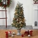 preview thumbnail 9 of 8, 4' English Pine Xmas Tree in Urn with 413 Tips and 100 LEDs - 48” H x 23” W x 23” D