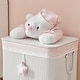 preview thumbnail 7 of 8, Pink/Cream Collapsible Folding Bamboo Kids Plush Laundry Hamper Toy Storage with Liner and Handles - Sleepy Teddy Bear