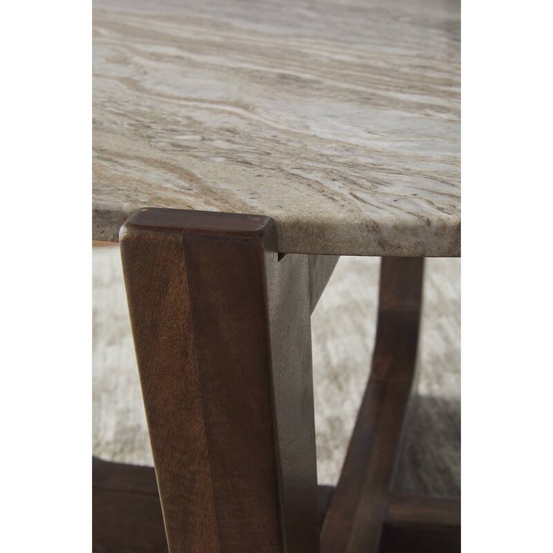 Signature Design by Ashley Tanidore Brown/Gray Round End Table - 22" W x 22" D x 24.25" H