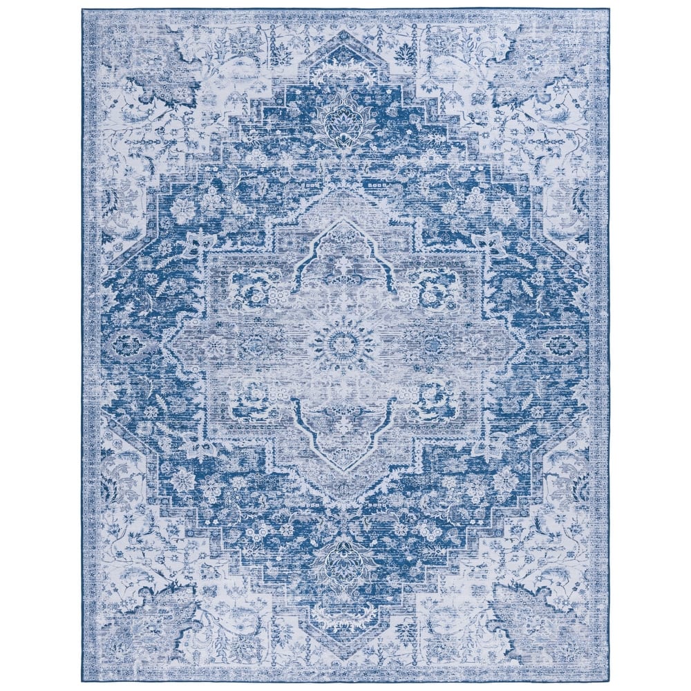 SAFAVIEH Tucson Machine Washable Slip Resistant Mallaury Distressed Rug
