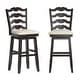 preview thumbnail 14 of 23, Ronda French Ladder Back Swivel Stool Antique Black - Bar Height