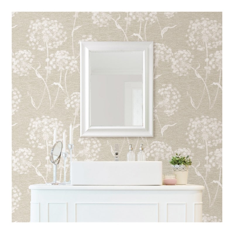 Advantage Garvey Taupe Dandelion Wallpaper - 20.5 x 396 x 0.025