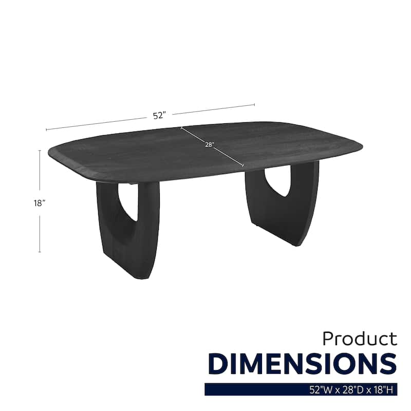 Azura 52 in. Black Wood Coffee Table