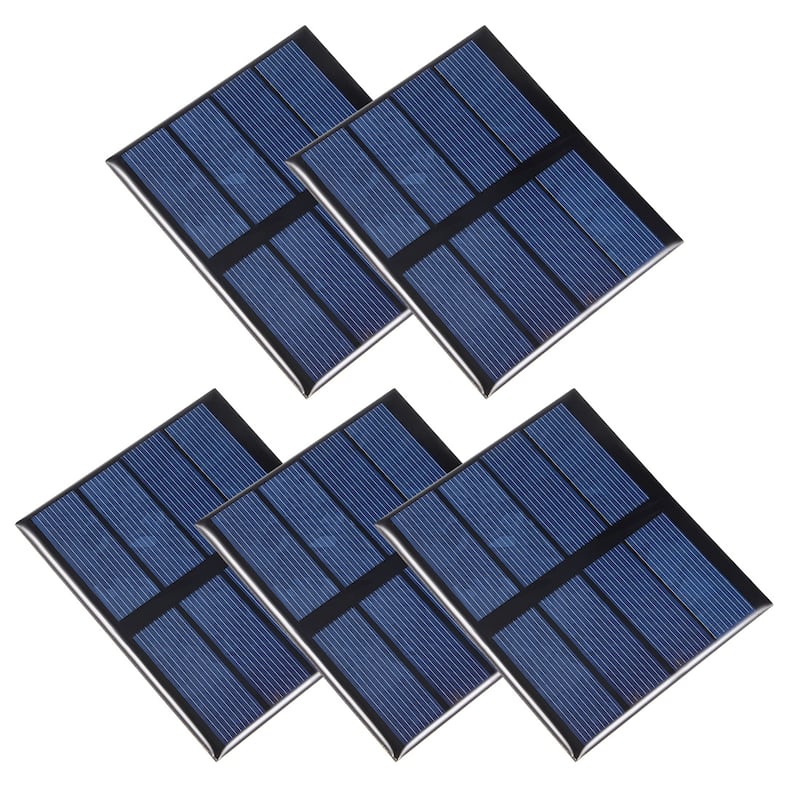 5Pcs 0.6W 2V Micro Solar Panel Module DIY Polysilicon for Toys Charger - Black,Green - 3.2"x 2.7"(L*W) - Black,Green - 3.2"x 2.7"(L*W)