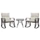COSIEST 3-piece Outdoor Rocking Chair Chat Set with Side Table