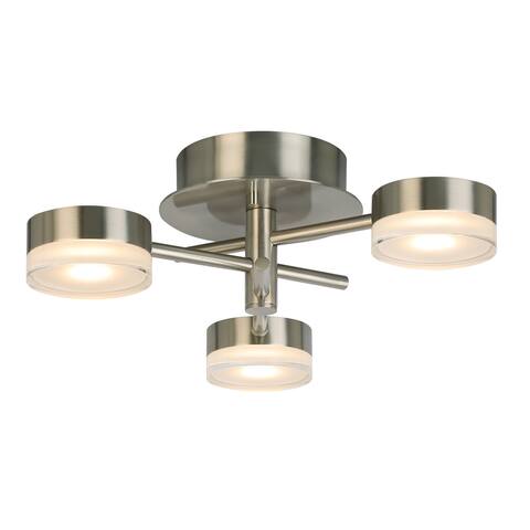 Eglo Transton 3-Light Brushed Nickel LED Ceiling Light