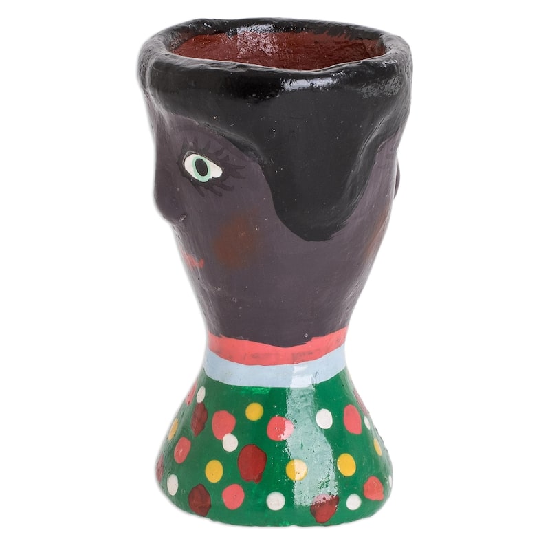 Novica Handmade Carolina Mini Ceramic Planter