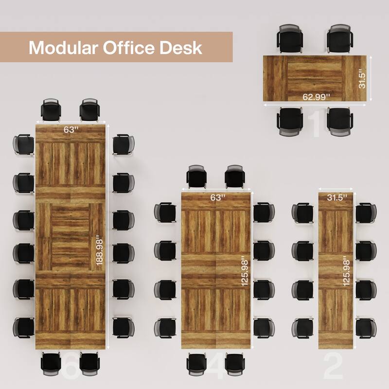 Conference Table for 4-6 People Rectangular Meeting Room Table for Office
