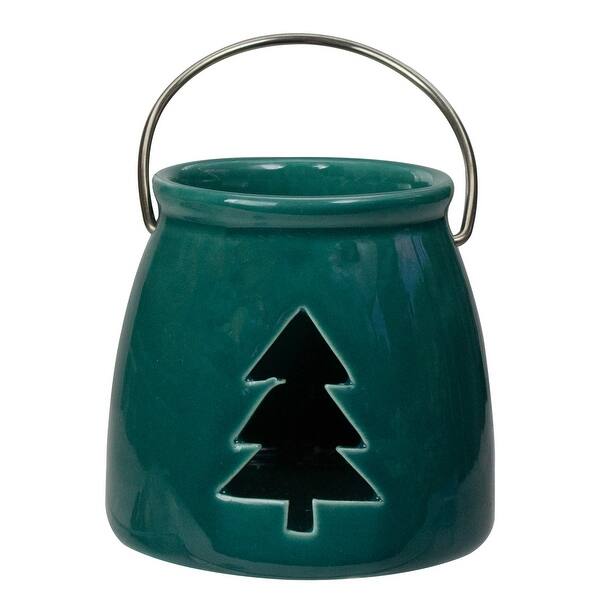 Shop 3 Dark Green Christmas Votive Candle Holder With Tree Cut Out Overstock 32236925