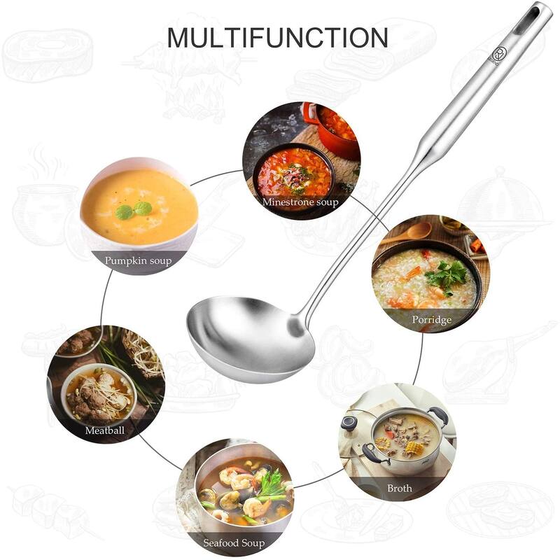 RJ Legend Cooking Utensil 304 Stainless Steel 18/8 Skimmer/ Ladle