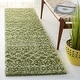 preview thumbnail 73 of 166, SAFAVIEH Arizona Shag Lotta Moroccan 1.2-inch Thick Rug 2'3" x 10' Runner - Green/Ivory - Runner