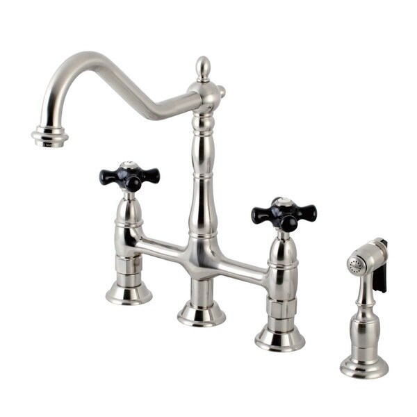 Kingston Brass KS127.PKXBS Duchess 1.8 GPM Bridge Kitchen Faucet