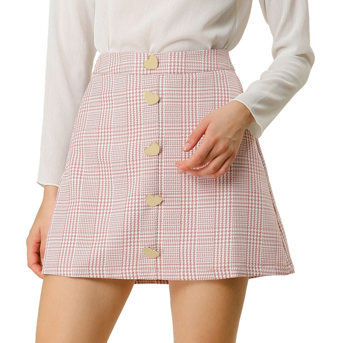 Pink houndstooth skirt clearance