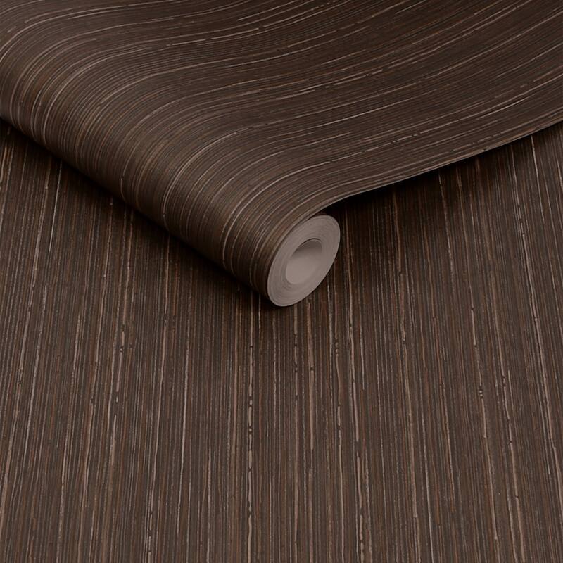 Fibre Stripe Chocolate Wallpaper