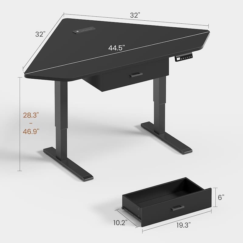 Small Corner Desk Triangle Computer Desk Corner Electric Standing Desk
