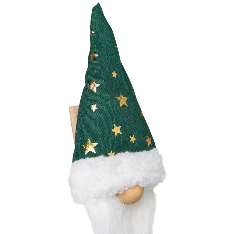 Santa Hat Gnome with Stars Clip-On Christmas Ornaments - 6" - Set of 3