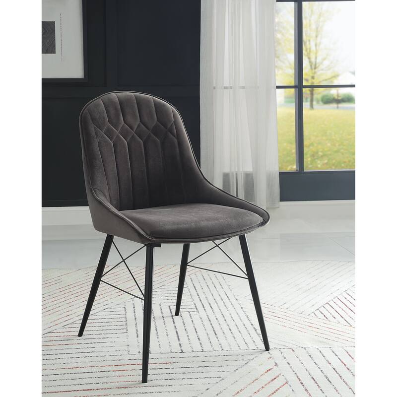 Minimalist Design Modern Elegant Side Chair with Black Tapered Legs and