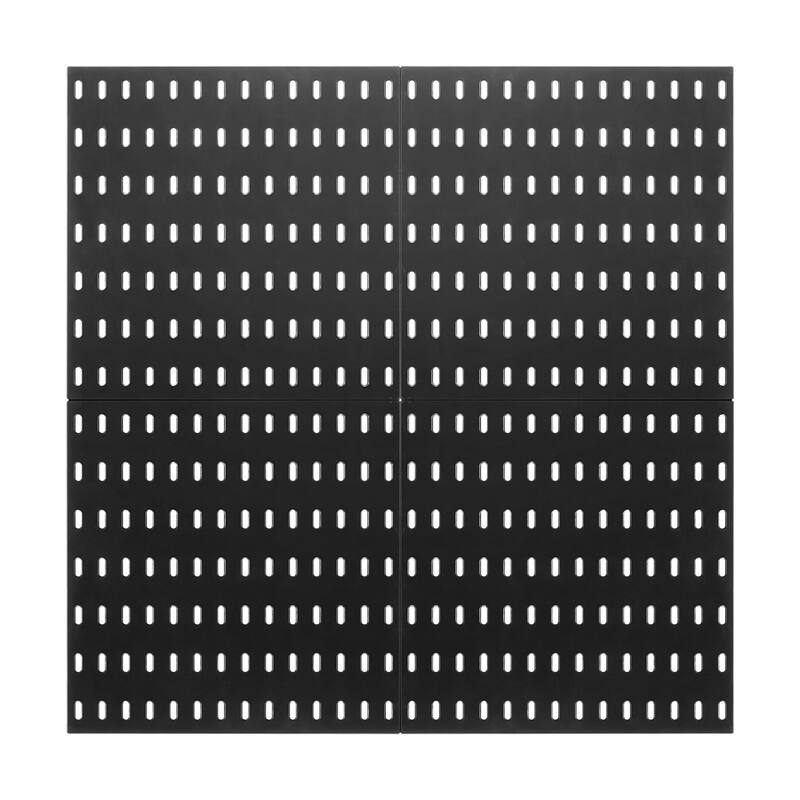 Black ABS Pegboard Wall Organizer with Modular Design - 11" L x 0.47" W x 11" H