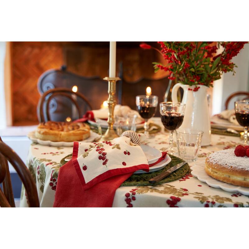 Gooseberry Red/ Green 19x19-inch Cotton Napkins (Set of 6)