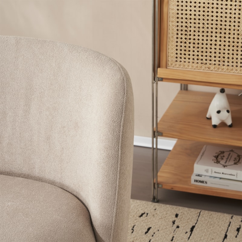 Christopher Knight Home - Eliana Modern Teddy Fabric Accent Chair with Curved Backrest and Legs
