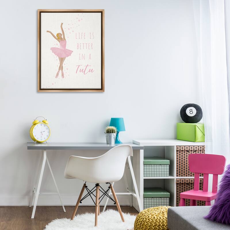 Stupell Life Is Better In Tutu Framed Floater Canvas Wall Art Design By Chen Alyesh
