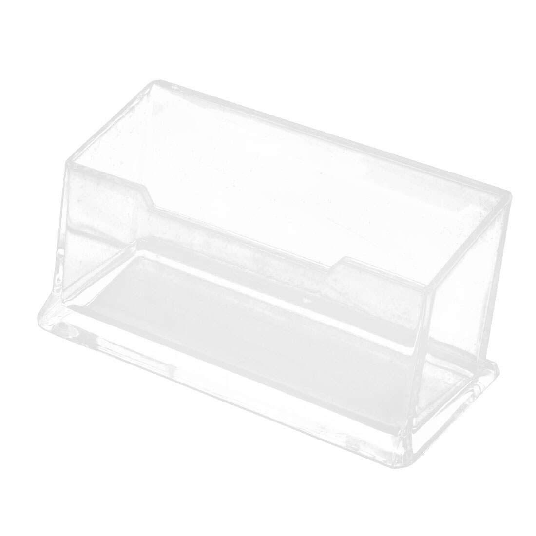 Shop Office Desk Plastic Clear Name Card Holder Case Stand On