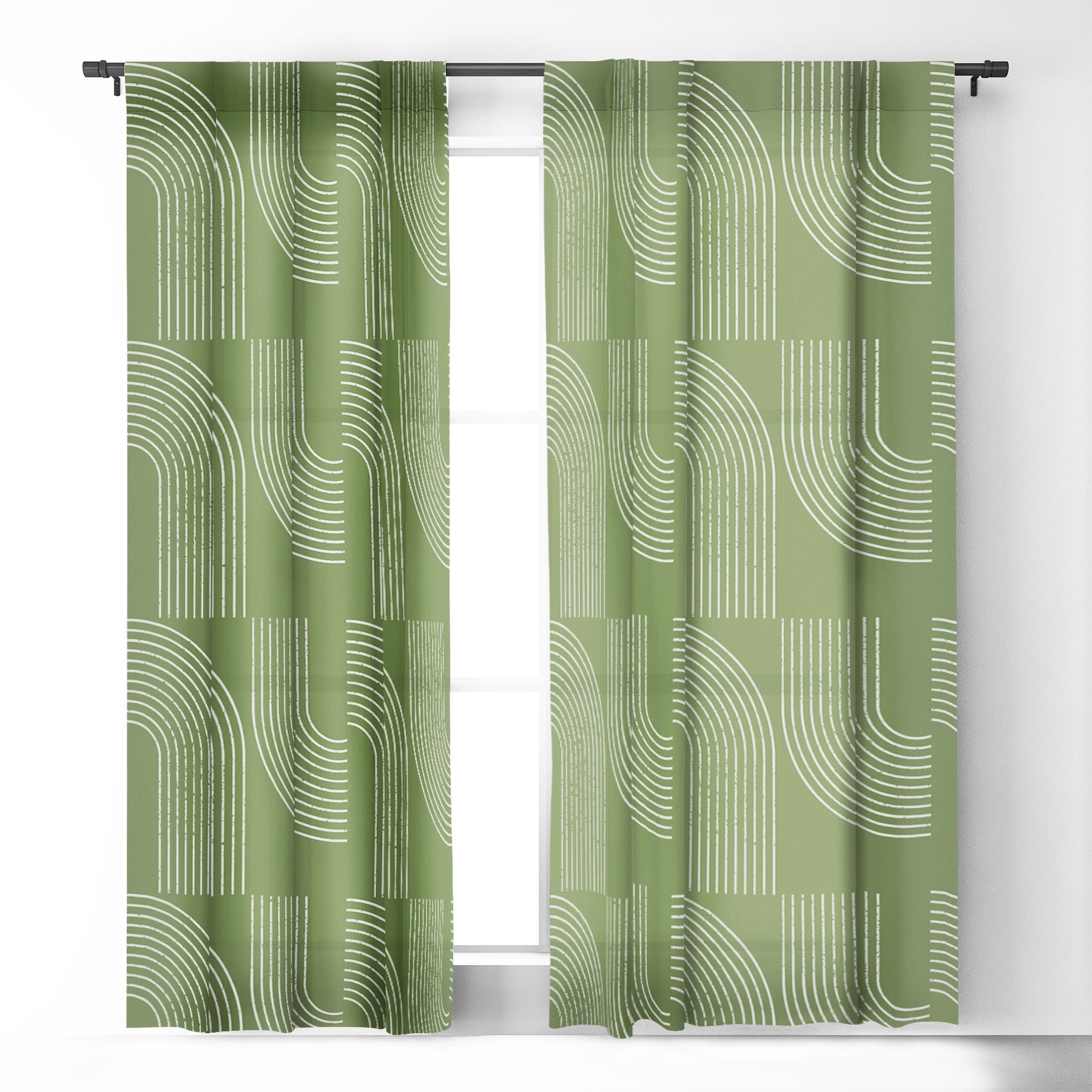 Bagaille CURTAIN ★ GREEN Sheila Wenzel-Ganny Sage Green Minimalist Blackout Window Curtain