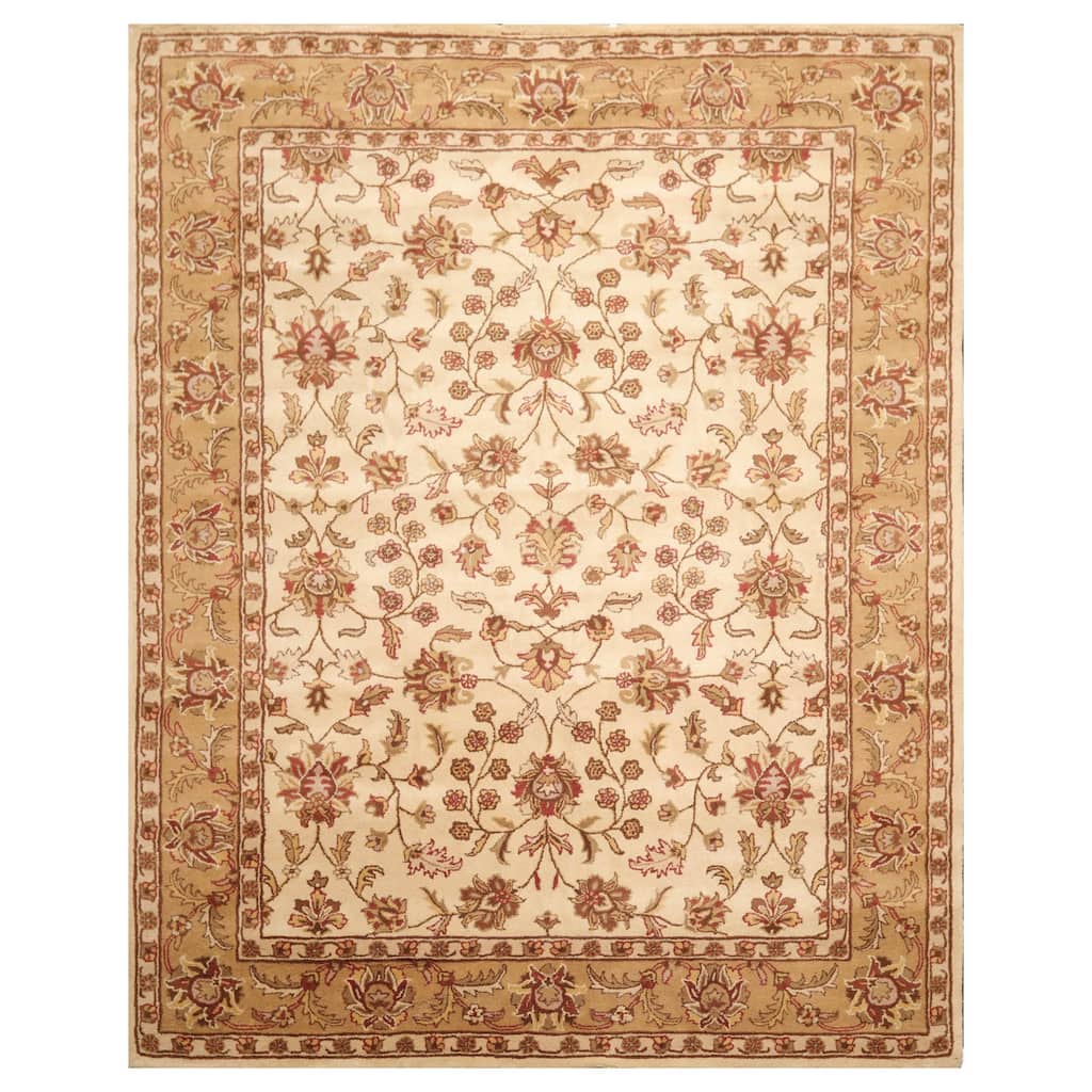 8x10 Hand Tufted 100% Wool Oriental Area Rug Beige, Caramel Color - 8' x 10'