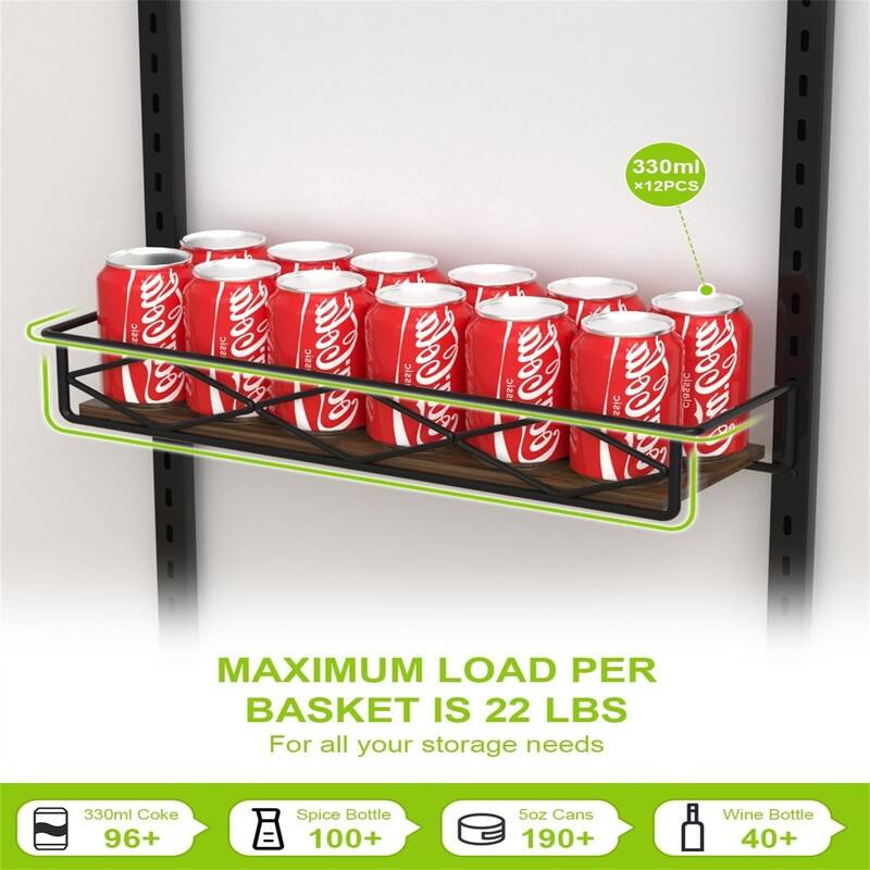 Over The Door Pantry Organizer - 5.11"D x 16.73"W x 64.17"H