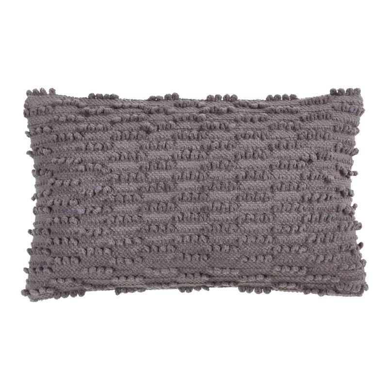 Nubby Design Down Filled Throw Pillow - Slate - 12"x20"