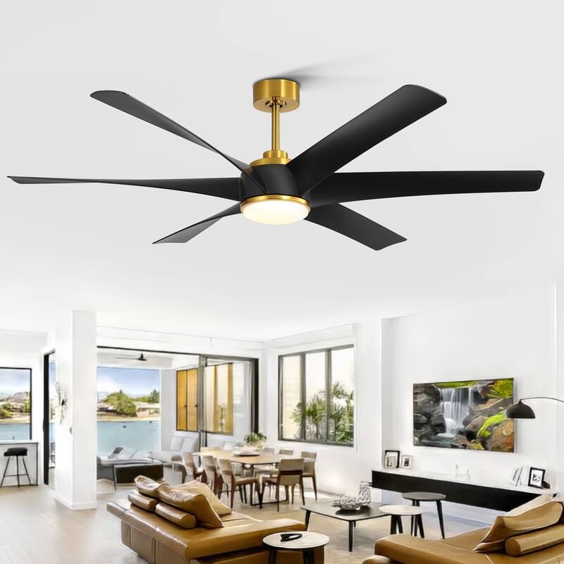65 in. Integrated LED Indoor 6-Blade Ceiling Fan with Light and Remote Control Included