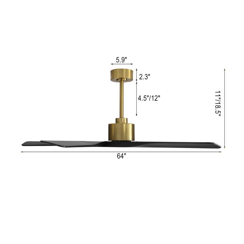 WINGBO 54 inch 5 ABS Blades DC Motor Indoor Ceiling Fan with Remote Control