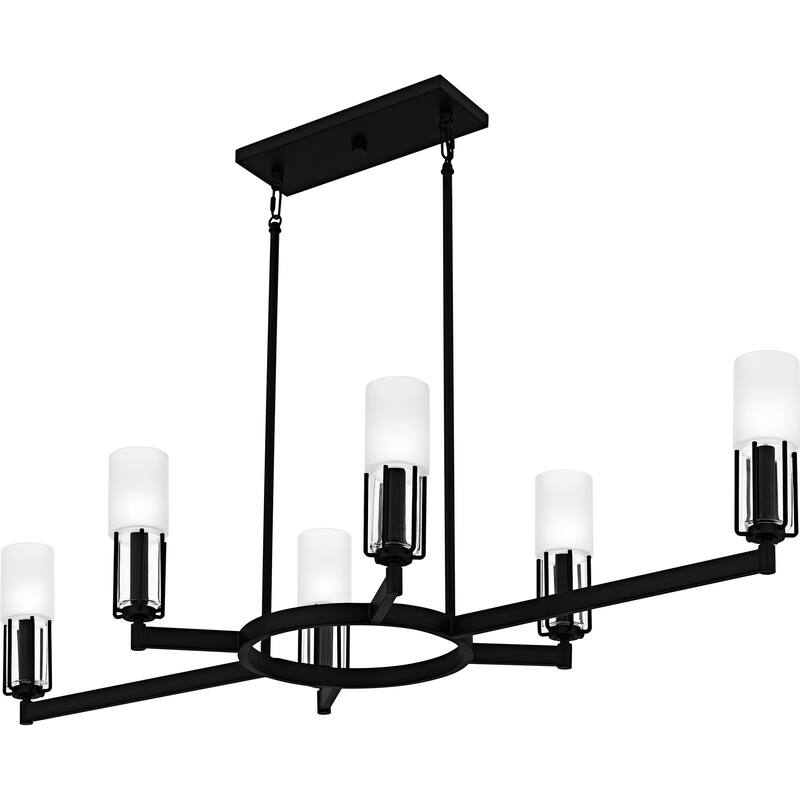 Cruz 6-Light Matte Black Linear Chandelier
