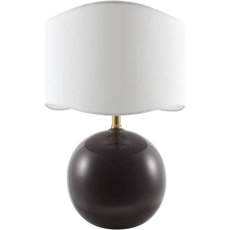 Livabliss Alvary Modern Accent Table Lamp - Dark Brown/Scalloped