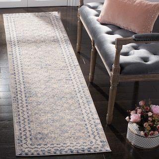 SAFAVIEH Brentwood Gusta Traditional Oriental Rug - Light Grey/Blue - 2' x 12'