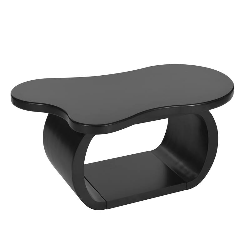 39.3"*23.6" Modern Cloud Coffee Table with 1.5" Thick Tabletop, Cream Style Irregular End Table with Curved Legs