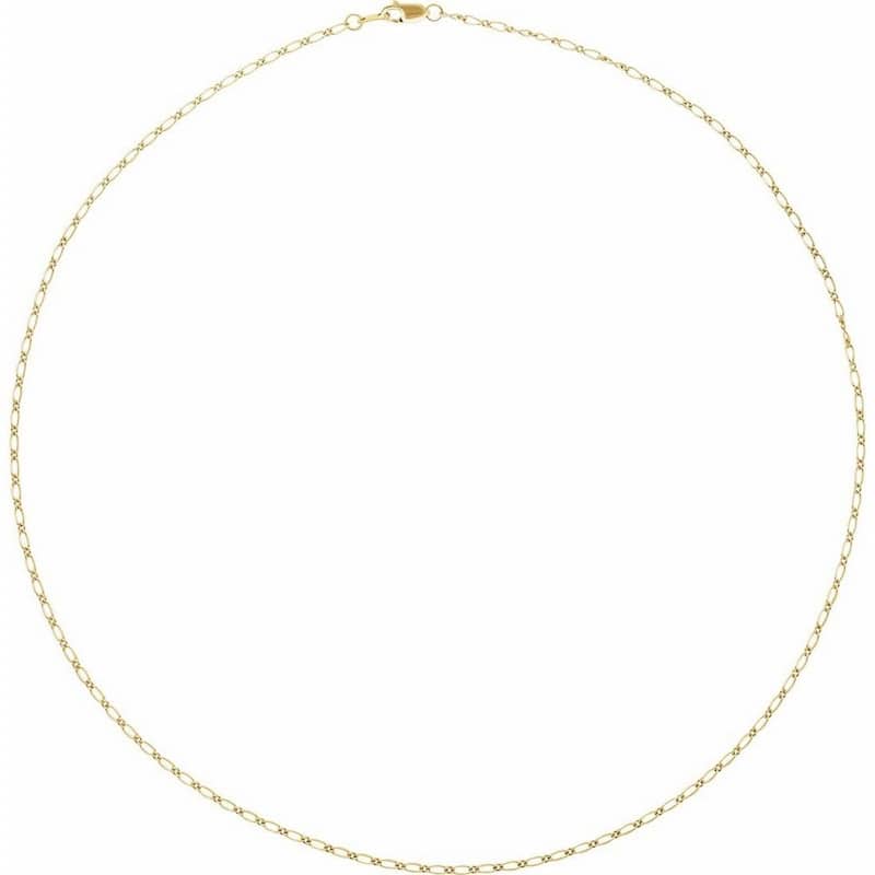 Curata 14k Yellow Gold 1.5mm Figaro Chain Necklace (Lobster)